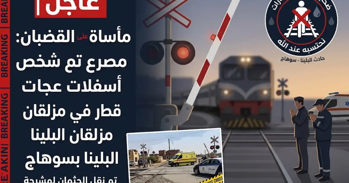 عاجل | مصرع شخص أسفل عجلات قطار بمزلقان البلينا في سوهاج.