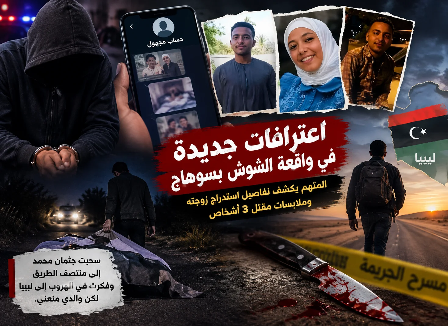 اعترافات جديدة في واقعة الشوش بسوهاج.. المتهم يكشف تفاصيل استدراج زوجته وملابسات مقتل 3 أشخاص