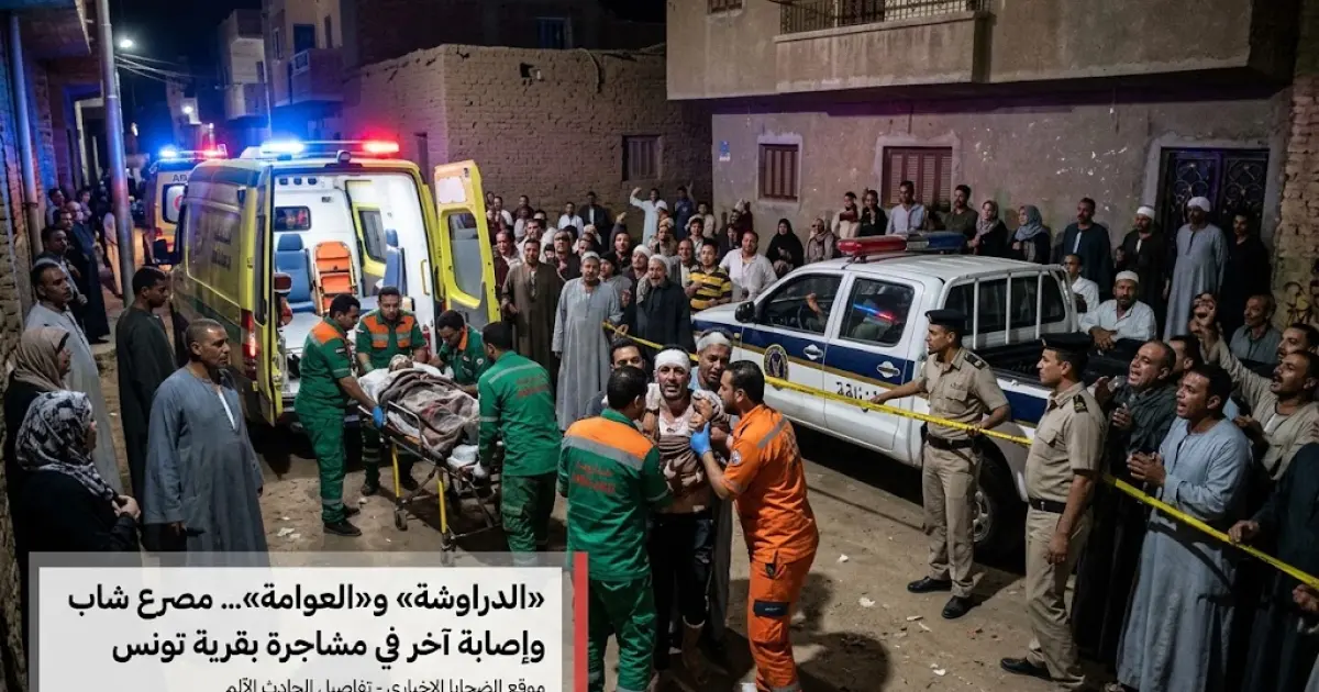 مصرع شاب وإصابة آخر في مشاجرة بين عائلتي الدراوشة والعوامة» بقرية تونس