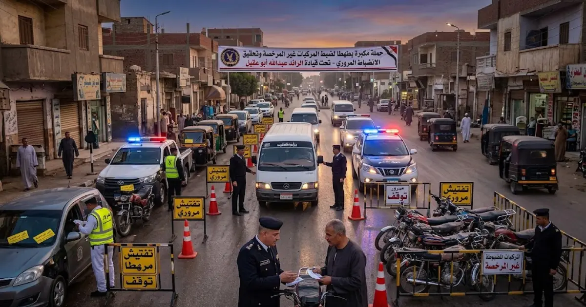 الرائد عبدالله أبو عقيل يقود حملة لضبط المركبات المخالفة بطهطا