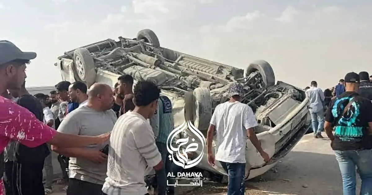 بالاسماء::  إصابة 10 أشخاص في انقلاب ميكروباص ببني سويف