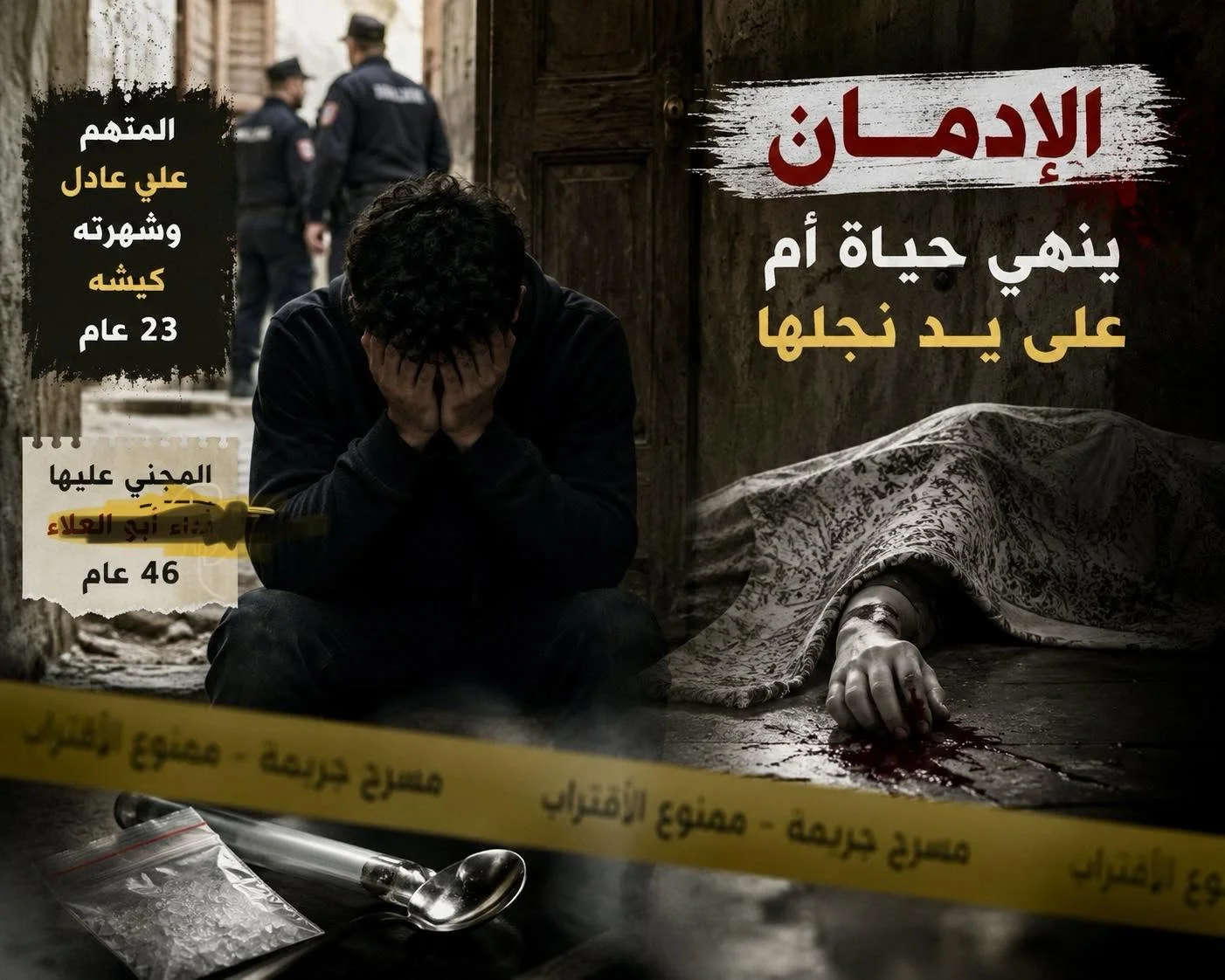 لشابو يقود لجريمة مروعة.. مقتل سيدة على يد ابنها بالمراغة